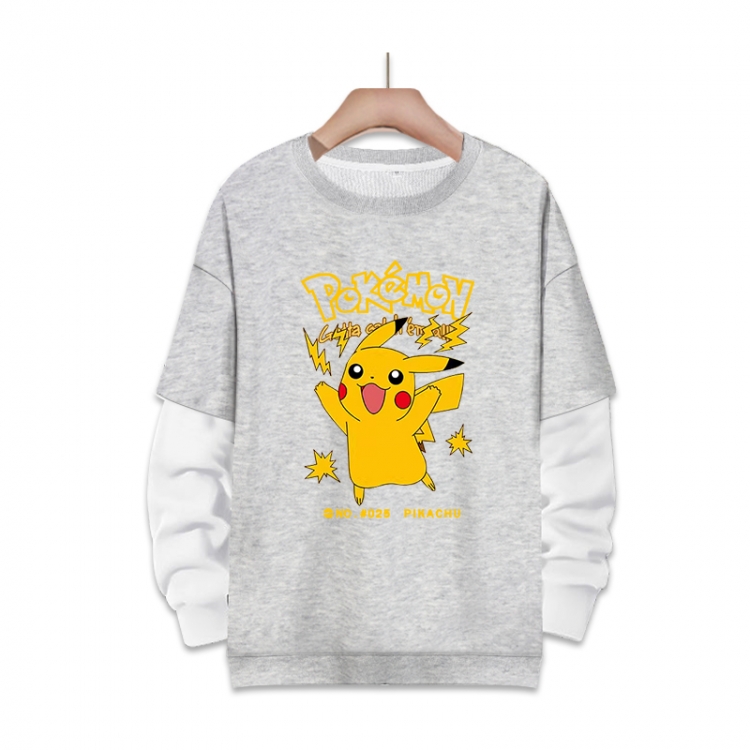 Pokemon Anime fake two-piece thick round neck sweater from S to 3XL