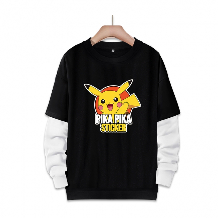 Pokemon Anime fake two-piece thick round neck sweater from S to 3XL