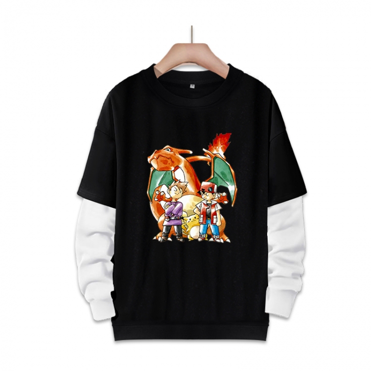 Pokemon Anime fake two-piece thick round neck sweater from S to 3XL