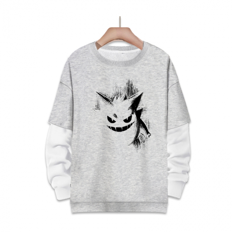 Pokemon Anime fake two-piece thick round neck sweater from S to 3XL