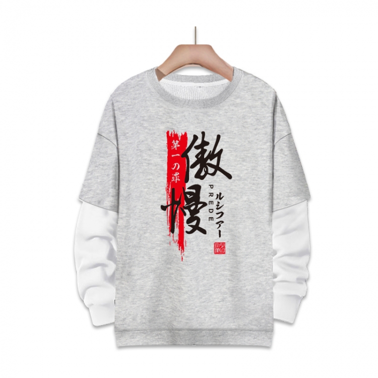 The Seven Deadly Sins Anime fake two-piece thick round neck sweater from S to 3XL