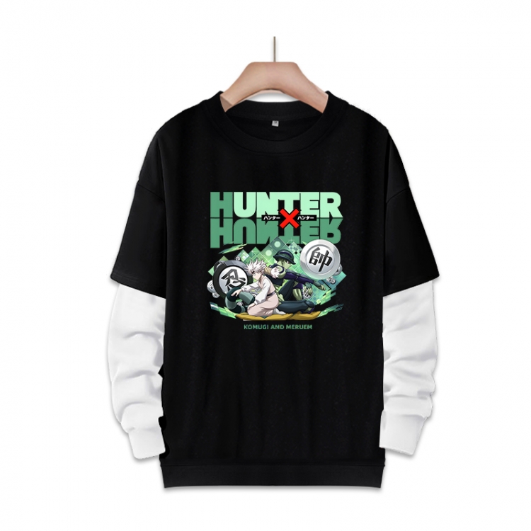 HunterXHunter 动漫周边假两件厚款圆领卫衣  S-3XL $50^447&amp;FDYML