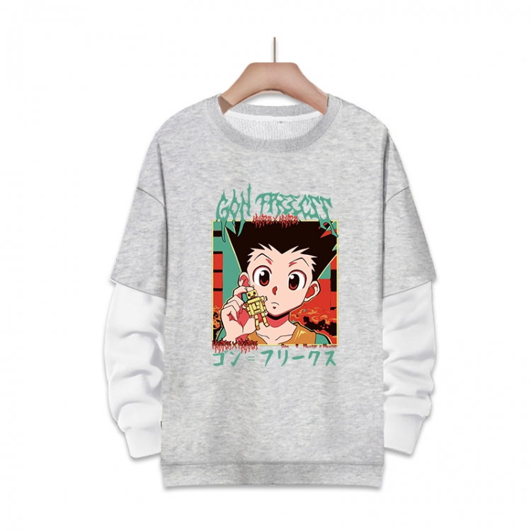 HunterXHunter 动漫周边假两件厚款圆领卫衣  S-3XL $50^447&amp;FDYML