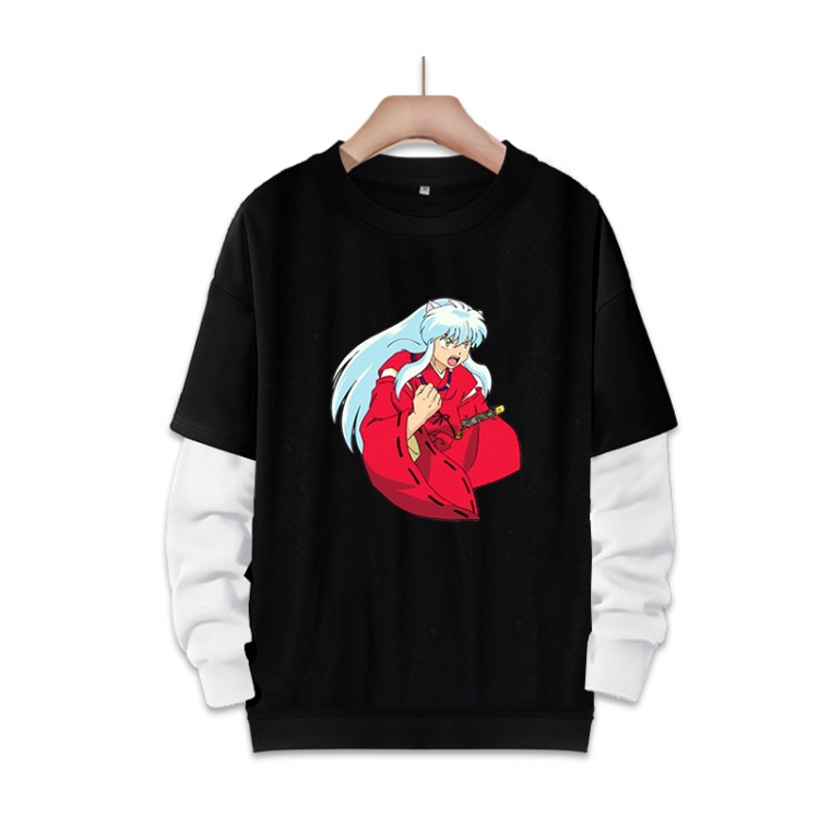 Inuyasha Anime fake two-piece thick round neck sweater from S to 3XL