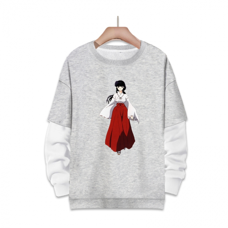 Inuyasha Anime fake two-piece thick round neck sweater from S to 3XL