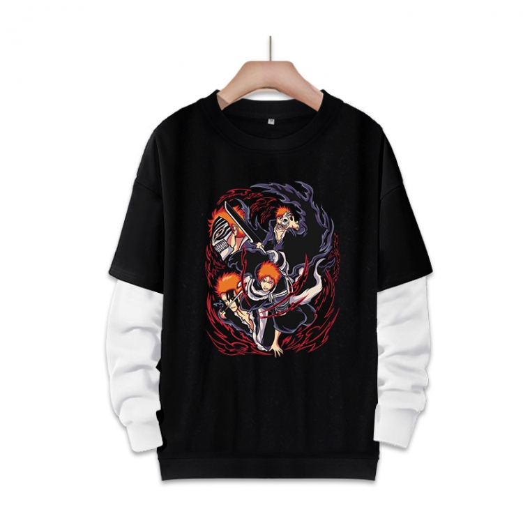 Bleach Anime fake two-piece thick round neck sweater from S to 3XL