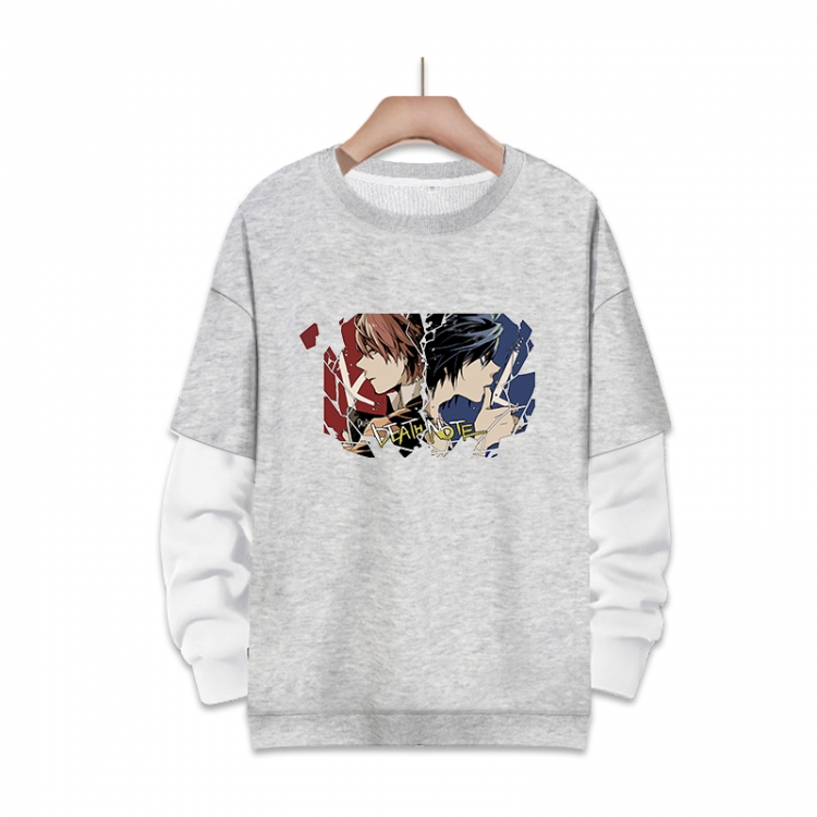 Death note Anime fake two-piece thick round neck sweater from S to 3XL