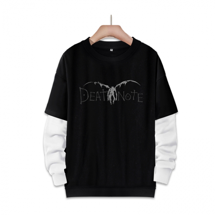 Death note Anime fake two-piece thick round neck sweater from S to 3XL