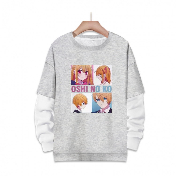 Oshi no ko Anime fake two-piece thick round neck sweater from S to 3XL