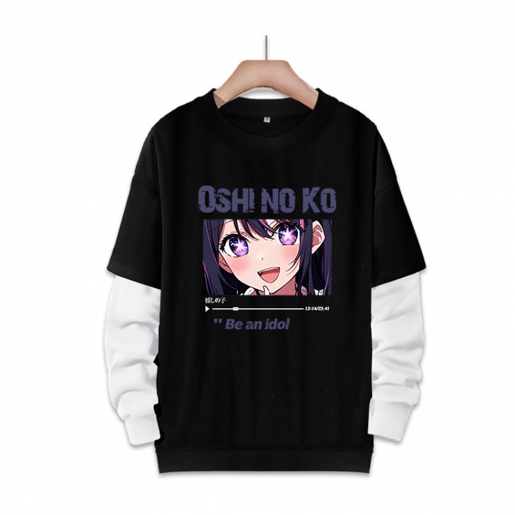 Oshi no ko Anime fake two-piece thick round neck sweater from S to 3XL