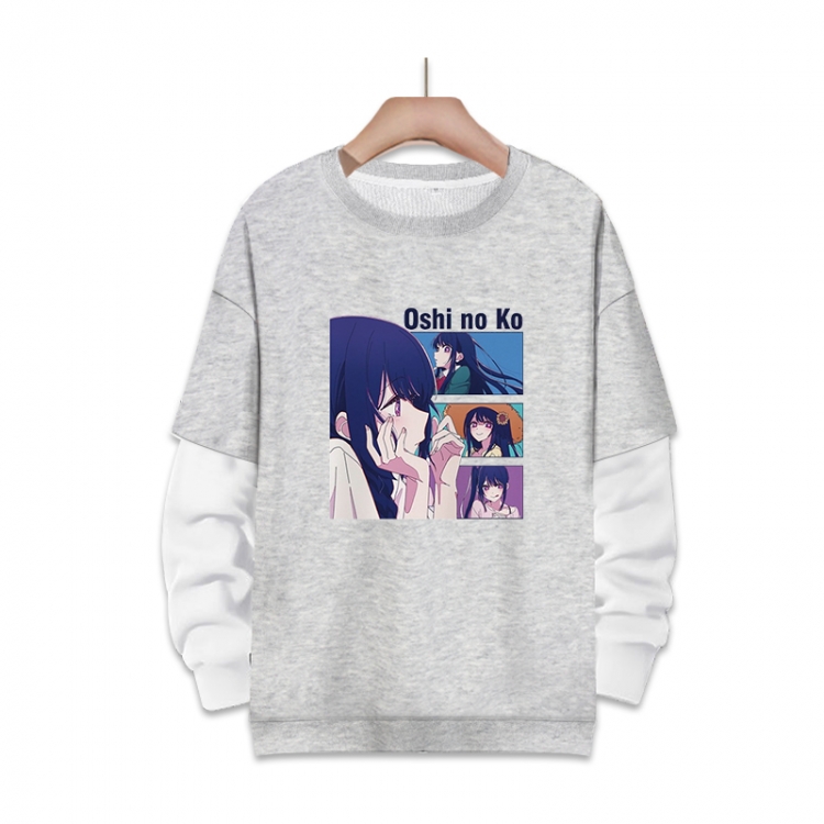 Oshi no ko Anime fake two-piece thick round neck sweater from S to 3XL