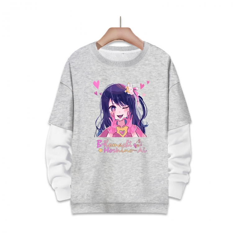 Oshi no ko Anime fake two-piece thick round neck sweater from S to 3XL