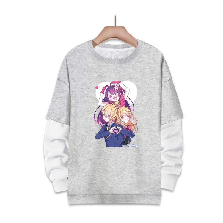 Oshi no ko Anime fake two-piece thick round neck sweater from S to 3XL