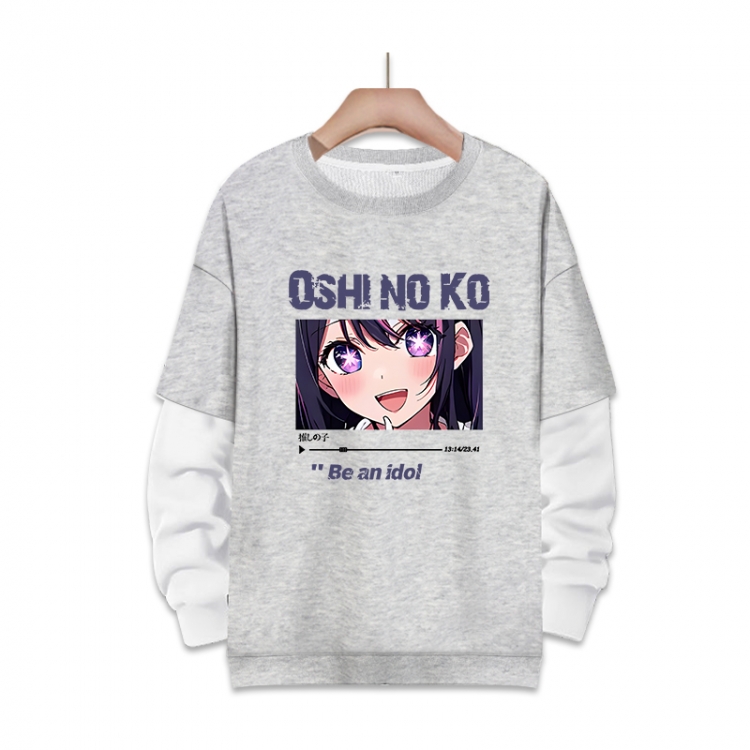 Oshi no ko Anime fake two-piece thick round neck sweater from S to 3XL