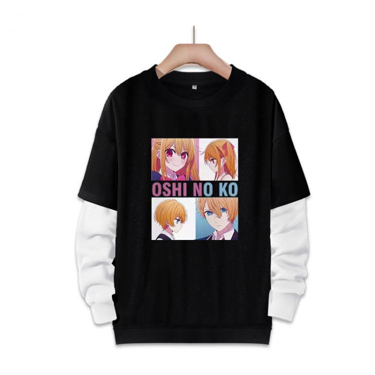 Oshi no ko Anime fake two-piece thick round neck sweater from S to 3XL