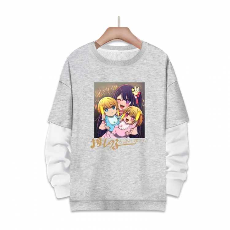 Oshi no ko Anime fake two-piece thick round neck sweater from S to 3XL