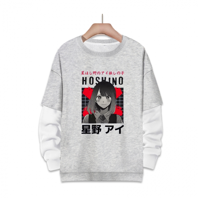 Oshi no ko Anime fake two-piece thick round neck sweater from S to 3XL