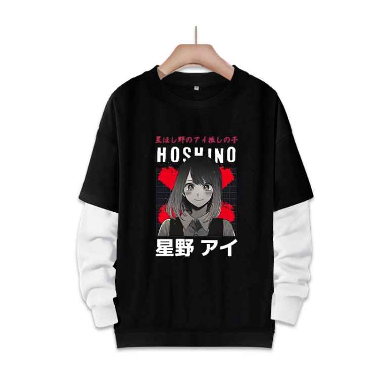 Oshi no ko Anime fake two-piece thick round neck sweater from S to 3XL