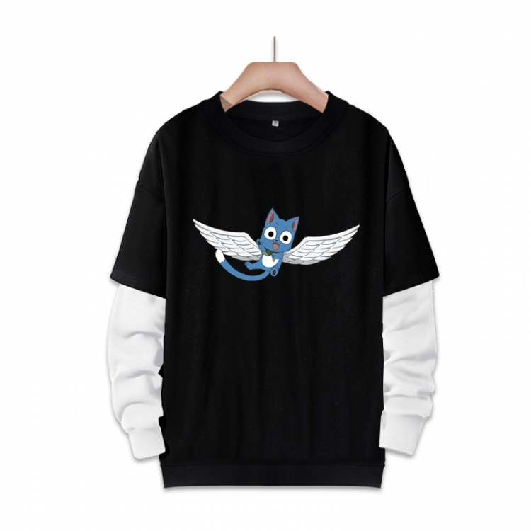 Fairy tail Anime fake two-piece thick round neck sweater from S to 3XL