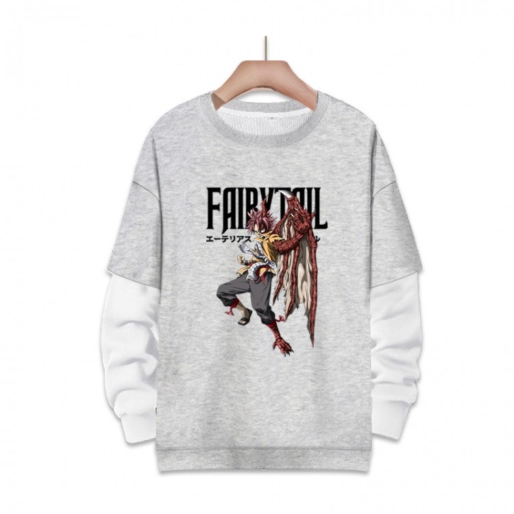 Fairy tail Anime fake two-piece thick round neck sweater from S to 3XL