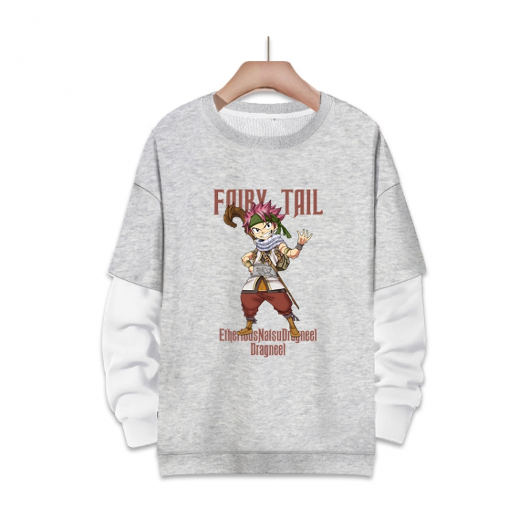 Fairy tail Anime fake two-piece thick round neck sweater from S to 3XL