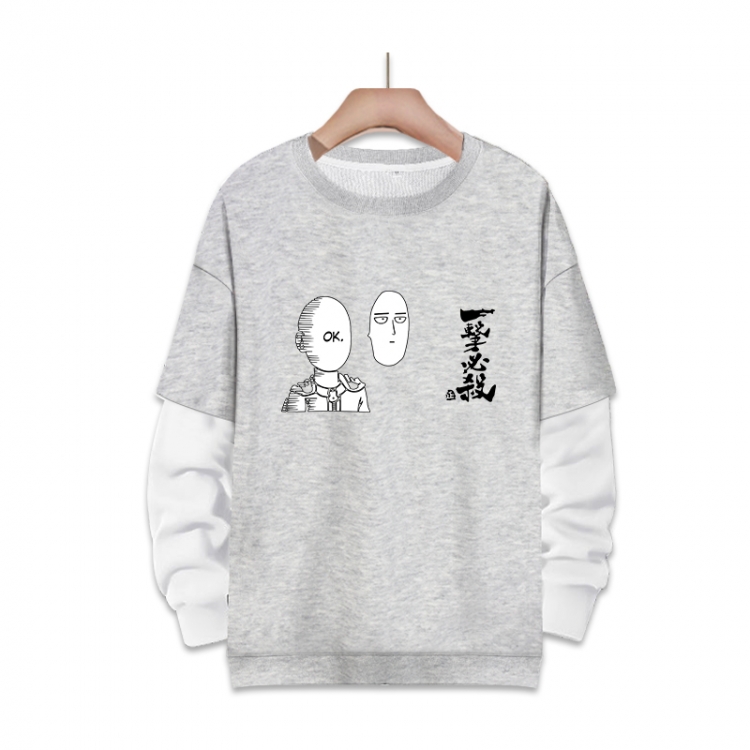 One Punch Man Anime fake two-piece thick round neck sweater from S to 3XL