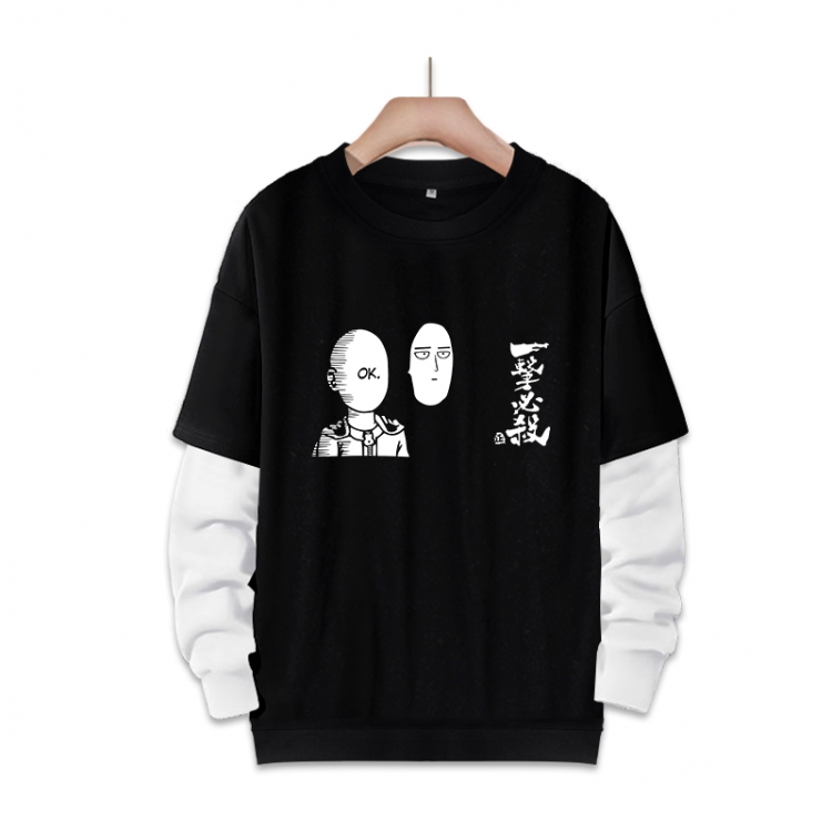 One Punch Man Anime fake two-piece thick round neck sweater from S to 3XL