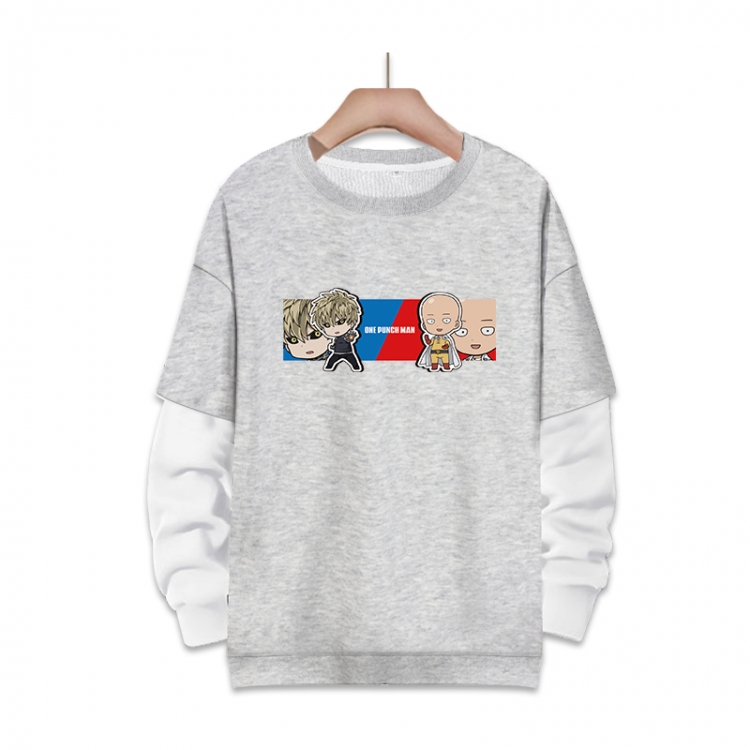 One Punch Man Anime fake two-piece thick round neck sweater from S to 3XL