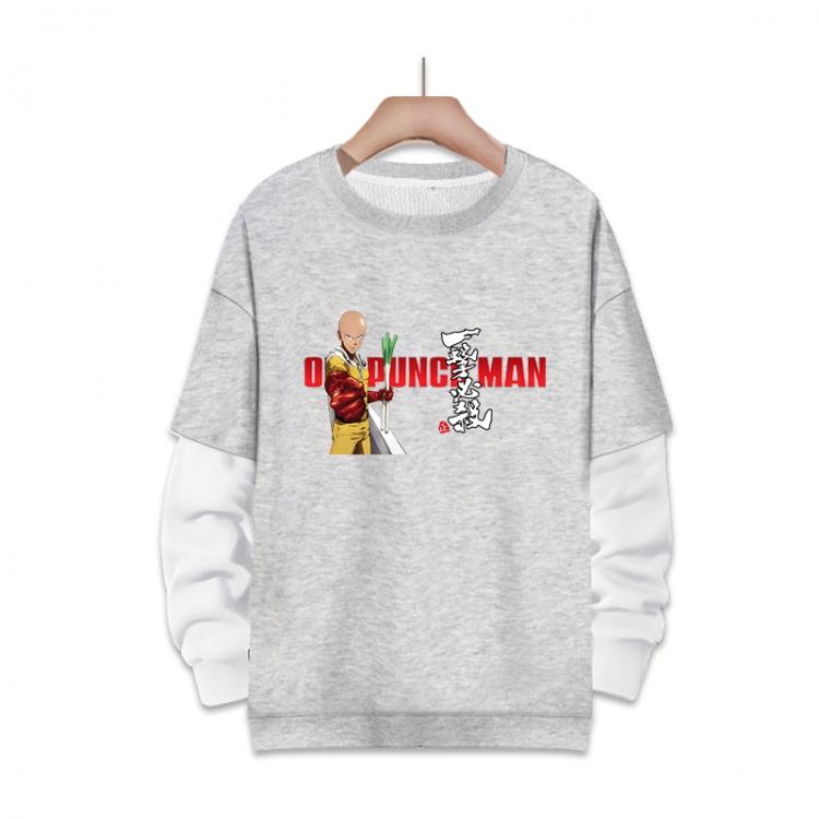 One Punch Man Anime fake two-piece thick round neck sweater from S to 3XL