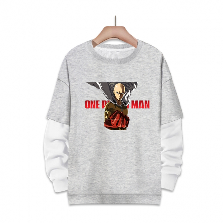 One Punch Man Anime fake two-piece thick round neck sweater from S to 3XL