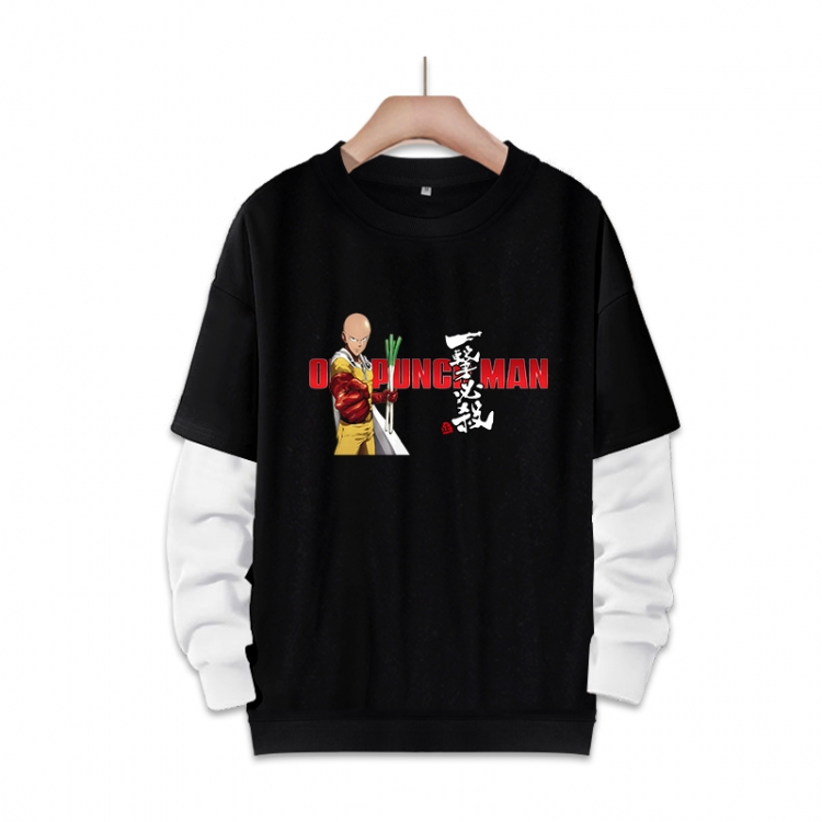 One Punch Man Anime fake two-piece thick round neck sweater from S to 3XL