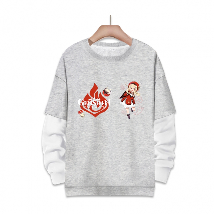 Genshin Impact Anime fake two-piece thick round neck sweater from S to 3XL