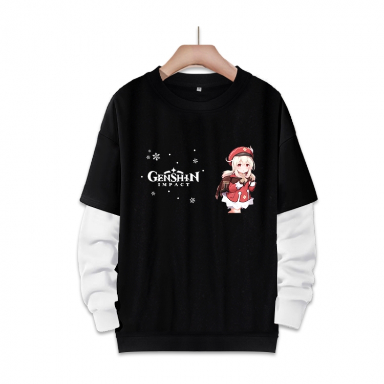 Genshin Impact Anime fake two-piece thick round neck sweater from S to 3XL