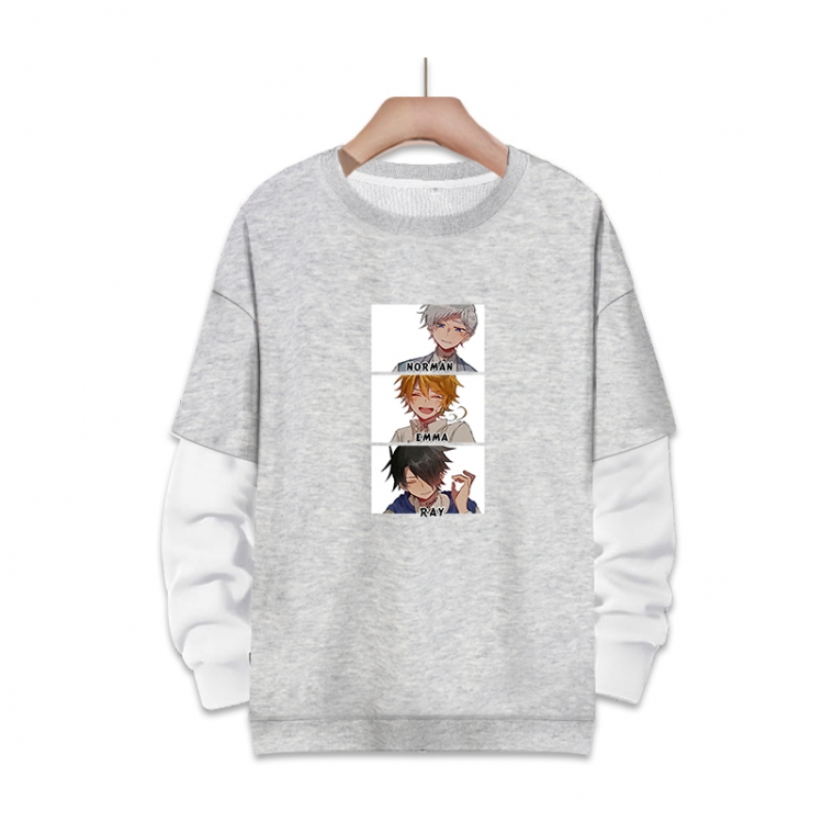 The Promised Neverla Anime fake two-piece thick round neck sweater from S to 3XL