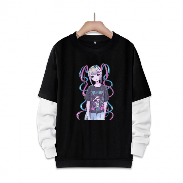 NEEDY GIRL OVERDOSE Anime fake two-piece thick round neck sweater from S to 3XL