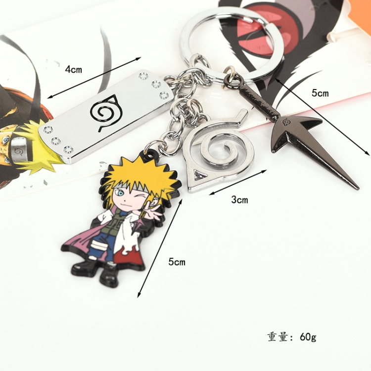 Naruto Anime peripheral chain burning 4 pendant metal keychain pendant