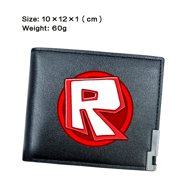 Roblox Anime Peripheral PU Half Fold Black Leather Wallet Zero Wallet 10x12x1cm