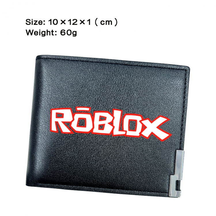 Roblox Anime Peripheral PU Half Fold Black Leather Wallet Zero Wallet 10x12x1cm