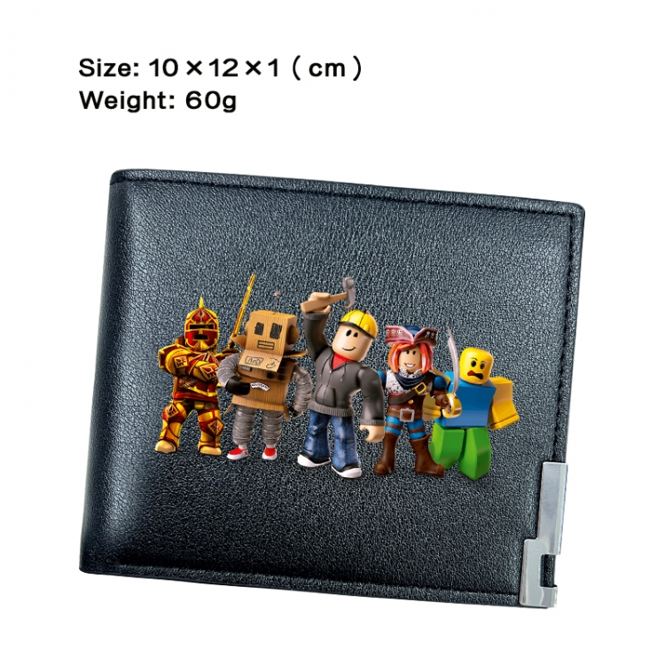 Roblox Anime Peripheral PU Half Fold Black Leather Wallet Zero Wallet 10x12x1cm