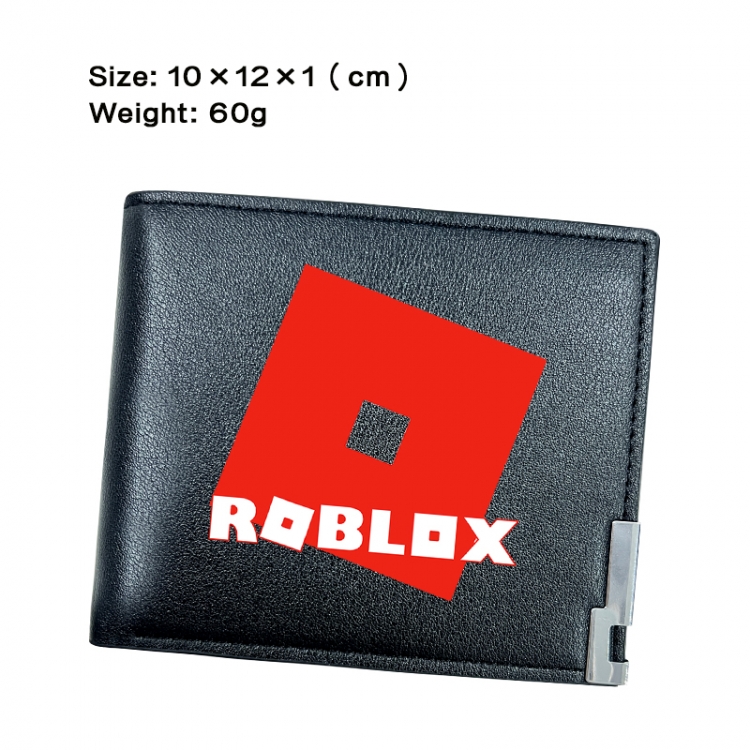 Roblox Anime Peripheral PU Half Fold Black Leather Wallet Zero Wallet 10x12x1cm