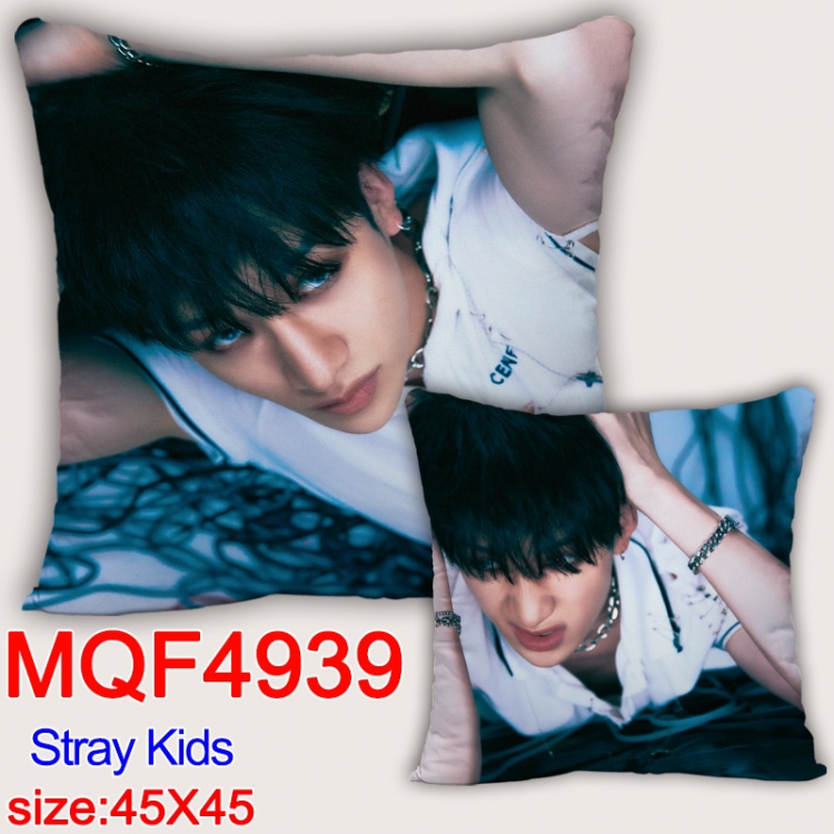 Stray Kids Anime square full-color pillow cushion 45X45CM NO FILLING MQF-4939
