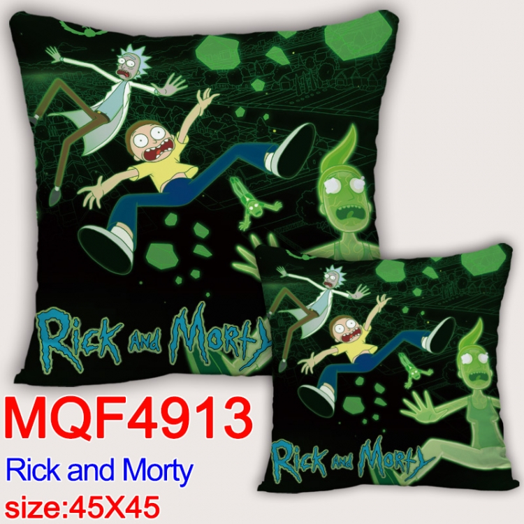 Rick and Morty Anime square full-color pillow cushion 45X45CM NO FILLING MQF-4913