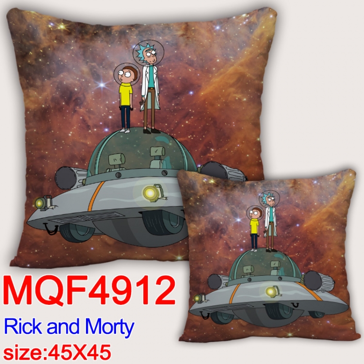 Rick and Morty Anime square full-color pillow cushion 45X45CM NO FILLING MQF-4912