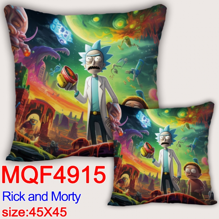 Rick and Morty Anime square full-color pillow cushion 45X45CM NO FILLING MQF-4915