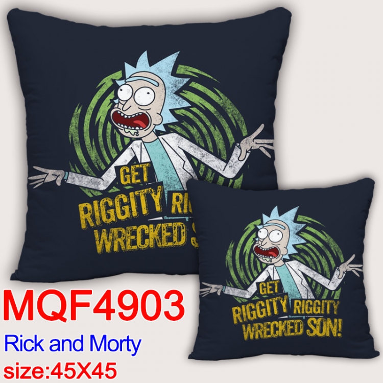 Rick and Morty Anime square full-color pillow cushion 45X45CM NO FILLING MQF-4903