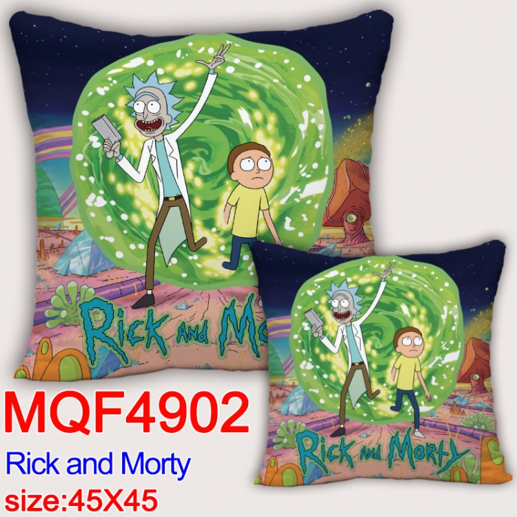 Rick and Morty Anime square full-color pillow cushion 45X45CM NO FILLING  MQF-4902