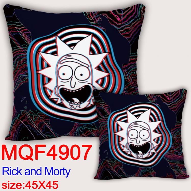 Rick and Morty Anime square full-color pillow cushion 45X45CM NO FILLING MQF-4907