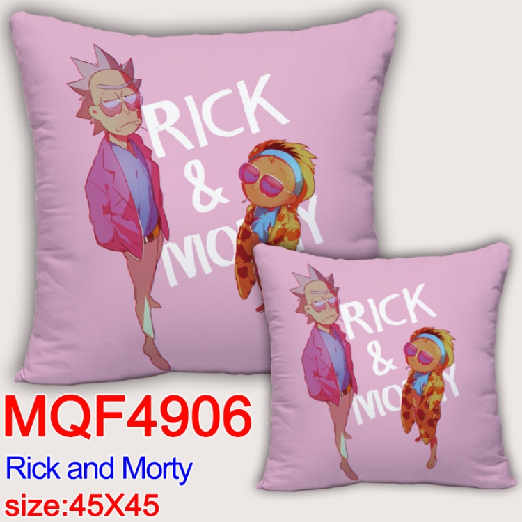 Rick and Morty Anime square full-color pillow cushion 45X45CM NO FILLING MQF-4906