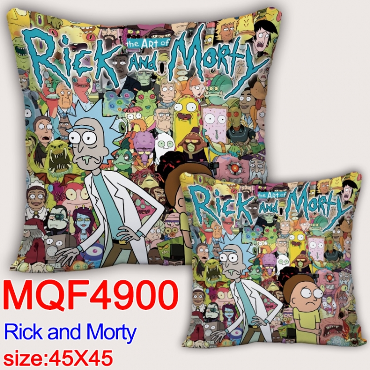 Rick and Morty Anime square full-color pillow cushion 45X45CM NO FILLING MQF-4900