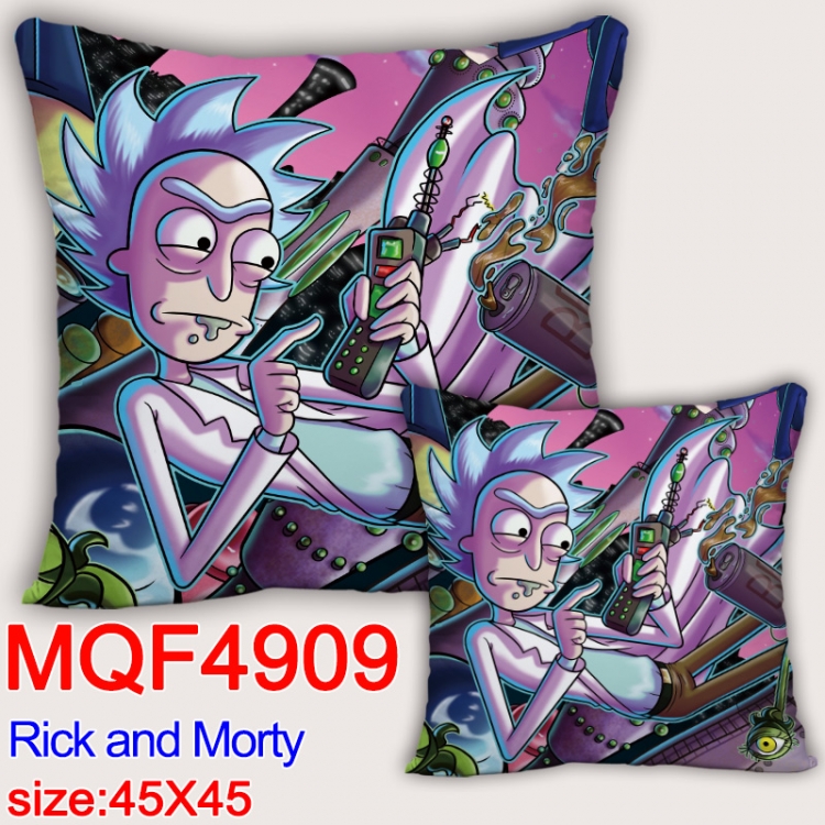 Rick and Morty Anime square full-color pillow cushion 45X45CM NO FILLING MQF-4909